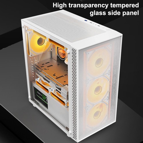 Transparent Computer Case Desktop PC Cover For M-ATX/Mini-ITX HDD*2+SSD*2 USB - Afbeelding 7 van 14