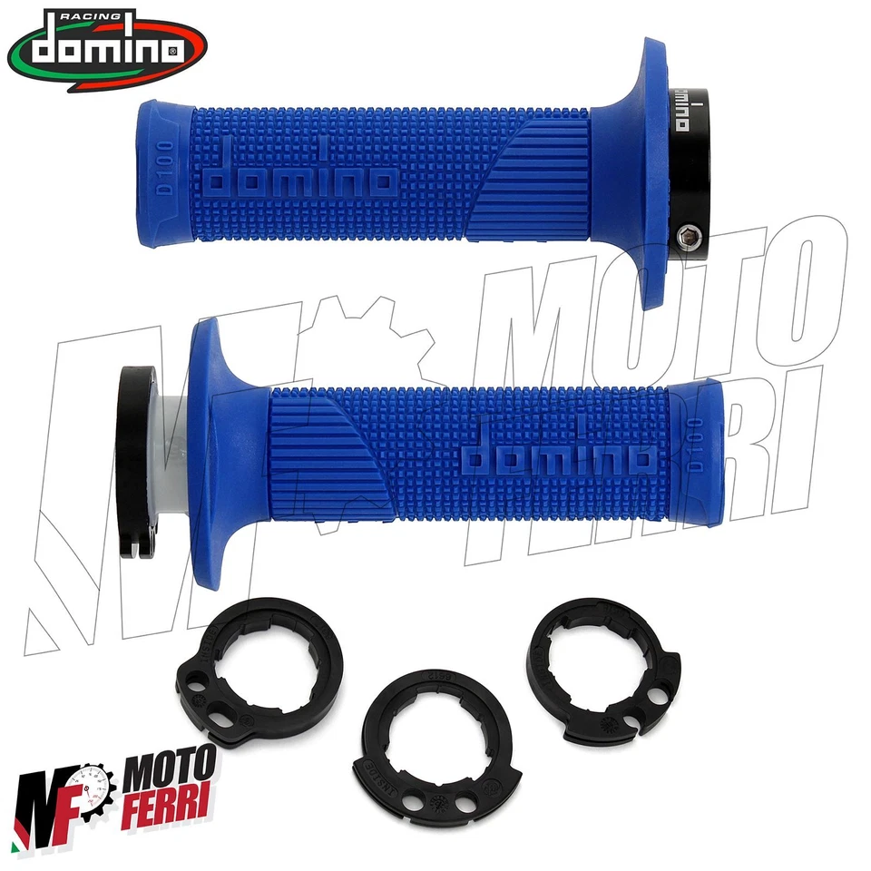 MF4163 - Domino D100 Blue Grips + Rings For Suzuki RMZ 250 / 450F (2016-2024) - Image 2 of 4