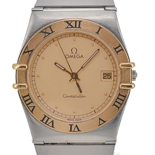 OMEGA Constellation YG Flat Bezel gold Dial Quartz Men's Watch D#139216