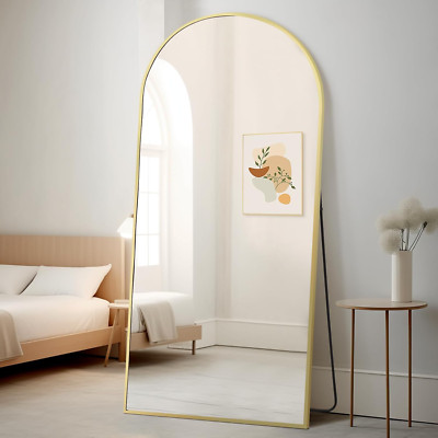 Extra Large Arched Full Length Mirror with Stand - Gold, 71''x32