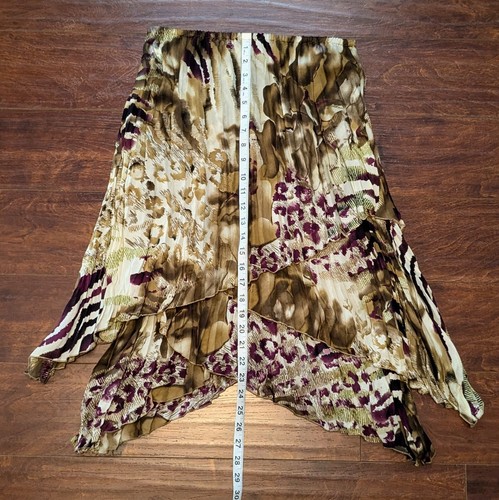 Sunny Leigh Women Med Animal Print Scarf Layered Broomstick Flowy Lined Skirt - Picture 3 of 7