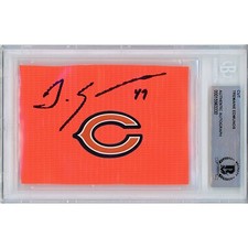 Tremaine Edmunds Signed Chicago Bears Pylon Cut Beckett BAS Slabbed COA NFL Auto