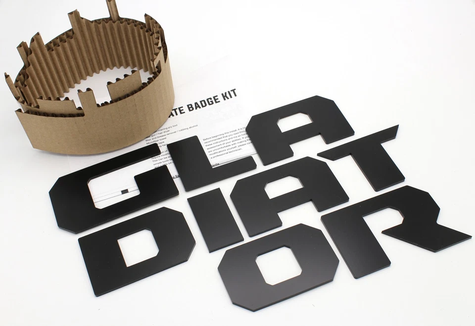 Jeep Gladiator Tailgate Emblem Kit Official MOPAR (Black) - USA Made - Image 2 of 4