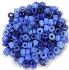 India 9 mm Opaque Blue Mix Press Glass Crow Beads  150 pcs 