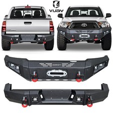 Vijay Steel Frontrear Bumper Fits 05-15 Toyota Tacoma Wwinch Plateled Lights