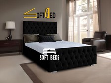 Image of Plush Velvet Nova Upholstered Bed Frame, Storage Option Double, King, Super King