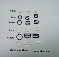 100pcs Metal Coated Bra strap Adjustment Slides 8 Rings O Hooks 9 Figure Pick