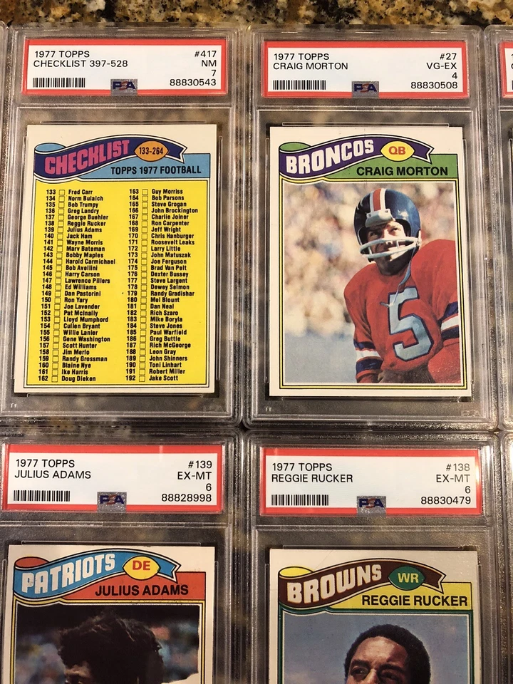 1977 TOPPS NFL FOOTBALL PSA Lot of 21--SEE PICTURES PSA 7's & 6's NICE TOPPS LOT - Image 3 of 4