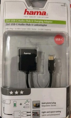 Hama Computer 2in1 USB-C auf 2x USB-C Laden & Audio Vergoldet