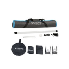 Nanlite PavoTube II 15C LED Tube Light Bundle with Nanlite Barndoors and Grid