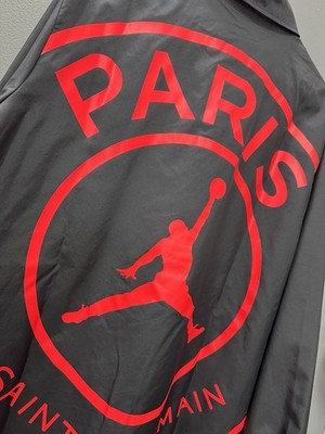 Nike Air Jordan Paris Saint Germain PSG Coaches Jacket Black Red
