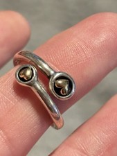 Pandora Retired Two Tone Gold And Silver Double Ring 50/52