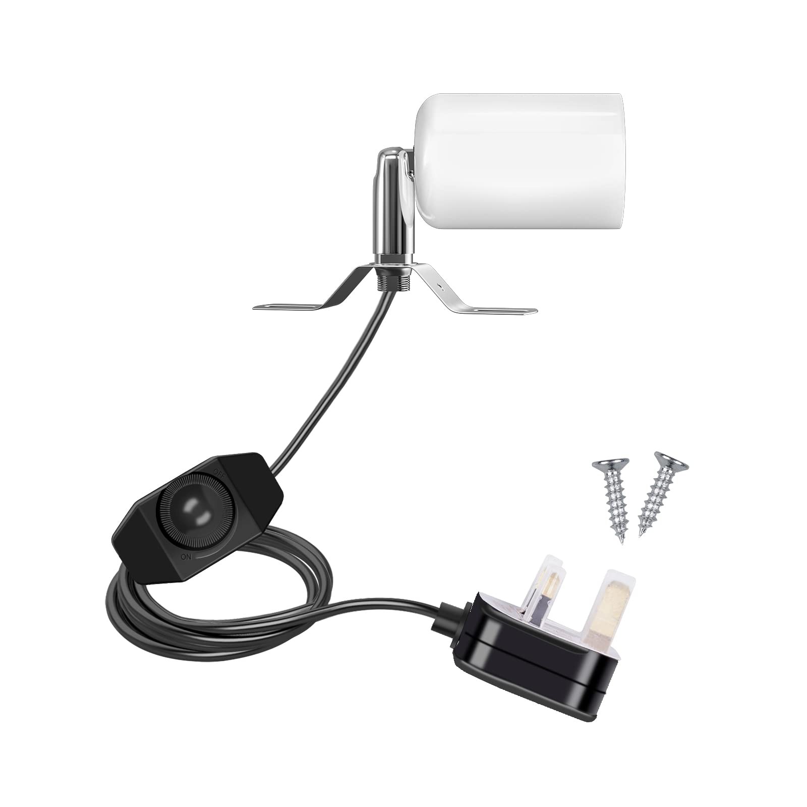 Luxvista Ceramic Reptile Heat Lamp Holder with Dimmer Switch, E27 100W red