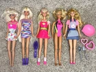 VTG Barbie Doll Lot Sweet Treats Flower Fun Bead Blast Flip Dive Sticker Craze