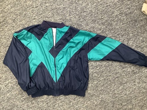 Fred Perry, Fred Perry Vintage 80’s 90’s Ladies Track Jacket Colorblock Chevron Teal UK14
