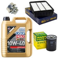 MotoröL Filter Set 10W-40 5 Liter + ÖLablassschraube FüR Mitsubishi Lancer Viii