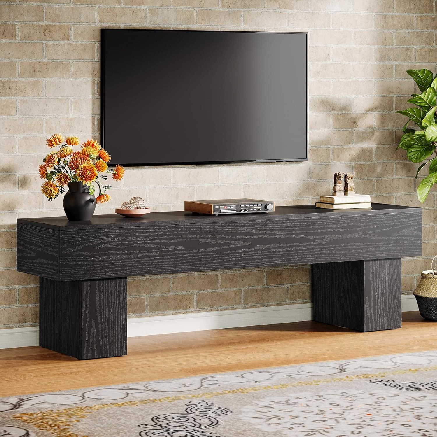 For 55/60/65 Inch Tv, Farmhouse Entertainment Center For Liv