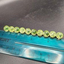 Lot Of 10 Crackel Vaseline Glass Uranium Glass Marbles Uv Glow