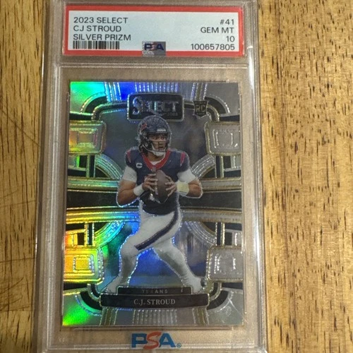 2023 Panini Select #41 C.J. Stroud Rookie  Silver Prizm PSA 10