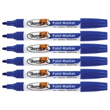 Thornton's Art Supply Oil-Based Paint Markers, Medium Point, Blue Ink, Set of 6