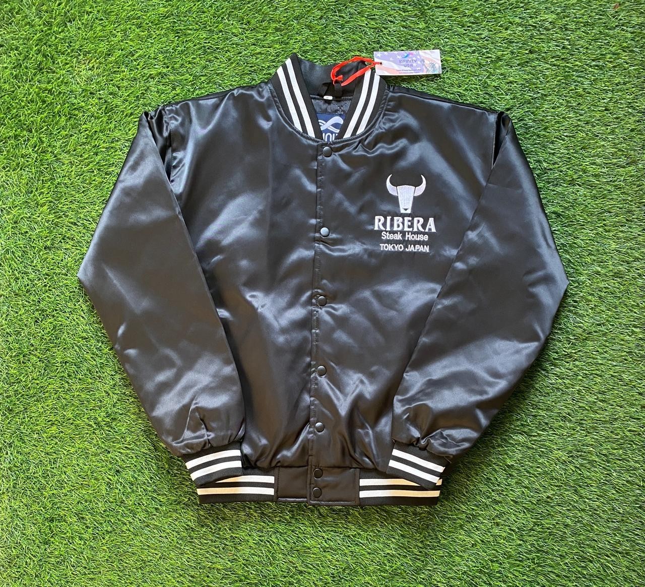 RST Ribera Steakhouse Tokyo Japan Bomber Jacket Satin Varsity Outershell 2XL