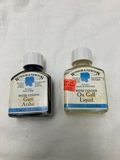 2 Vtg Winsor & Newton Water Colour Painting Medium Ox Gall/Gum Arabic(Full)