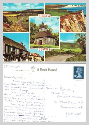 Postkarte - Sussex Downs Multi-View Landschaftsszenen VERSCHICKT
