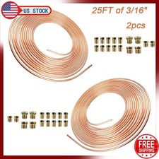 2 Copper Nickel Brake Line Tubing Kit 316 Od 25 Ft Coil Roll All Size Fittings