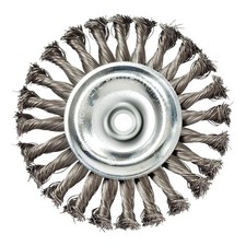186520 4 Inch x 1/2 x 5/8-11 Knot Wire Wheel .020 Stainless Steel Wire Tool