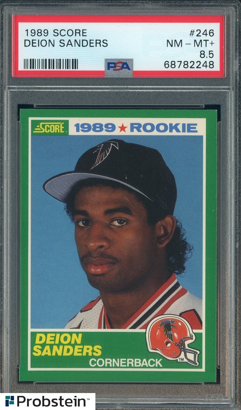 1989 Score Football #246 Deion Sanders HOF RC Rookie Atlanta Falcons PSA 8.5