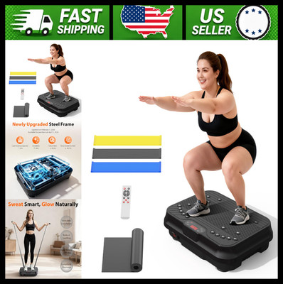 Vibration Plate Exercise Machine with Resistance Bands for Fitness and Weight
