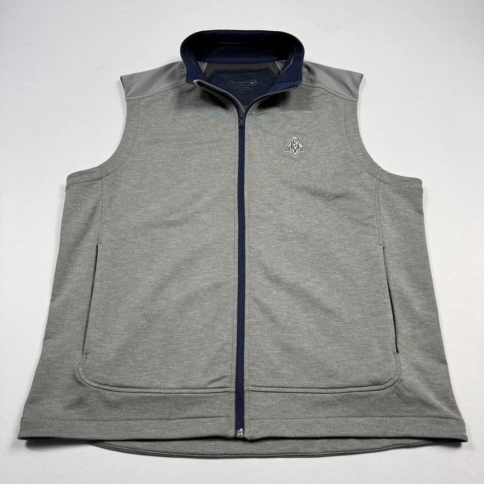 Vineyard Vines Jim Nantz Vest Mens Large Gray Full Zip Golf Performance Stretch - Image 2 of 4