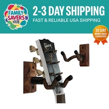 2-Pack Guitar Holders - All-Sized Composition in Beautiful Walnut Wood