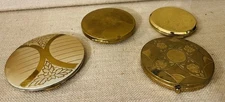 FOUR Gold or Brass ???  Vintage Powder And Mirror Compacts  LOOK AT PHOTOS