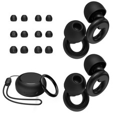 JUSTRVN Ear Plugs for Sleeping,2 Pairs of 1 pair (Pack 1), Matt Black