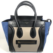 Celine Luggage Tote Bag Mini Tricolor Black B...