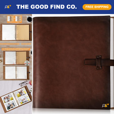 Genuine Leather Photo Album 4x6 for 300 Photos, Scrapbook with Writing Space P