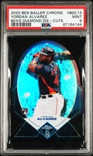 2020 BEN BALLER CHROME BEN'S DIAMOND DIE-CUTS #BDC13 YORDAN ALVAREZ PSA 9