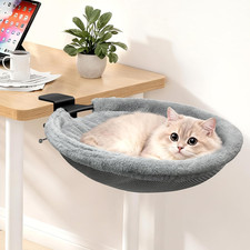 17.3" Extra Large Cat Desk Bed, 2 in 1 Comfy & Space-Saving Cats Bed for Desk, C