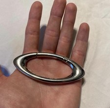 OAKLEY CHROME SILVER VINTAGE ELLIPSE CARABINER METAL KEYCHAIN ICON DESIGN