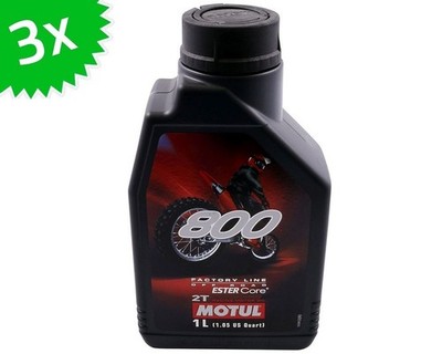 3x 1 Liter Motoröl MOTUL 2T 800 Factory Line Off Road 3 Liter 2 Takt ÖL OIL OEL