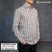 Geoffrey Beene Slim Fit Stretch Collim Fit Checkered Shirt -
