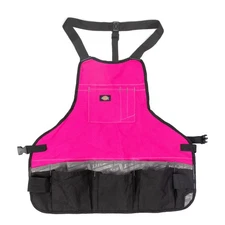 Womens Canvas Bib Apron 16 Pocket with Quick Release Buckle Pink Dickies 57146