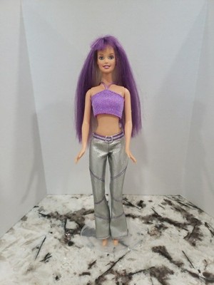 VTG Barbie Jam N Glam Doll Twist n Turn Changing Purple Hair  Ever Flex Waist 