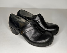 Dansko Black Leather Work Clogs Women Size 40