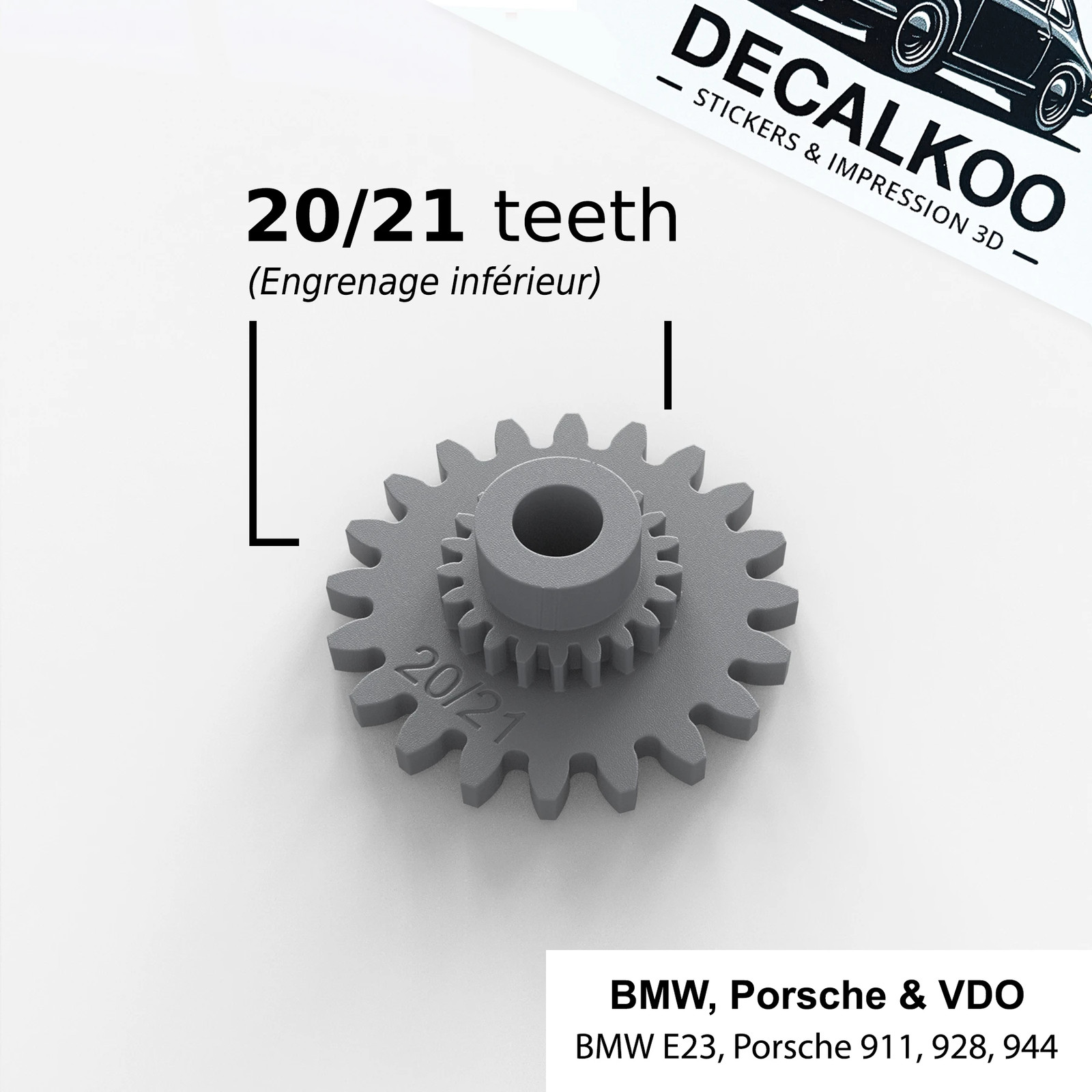 Engrenage de réparation 20x21 pour odomètre de Porsche BMW Lamborghini