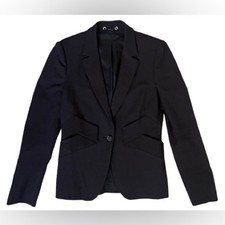 Gucci Women’s Elegant Black Cotton Blazer. Size 44 US 8-10