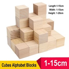 Cubes Alphabet Blocks Square Cubes Wood Blocks Natural Solid Cube Wooden1cm-15cm