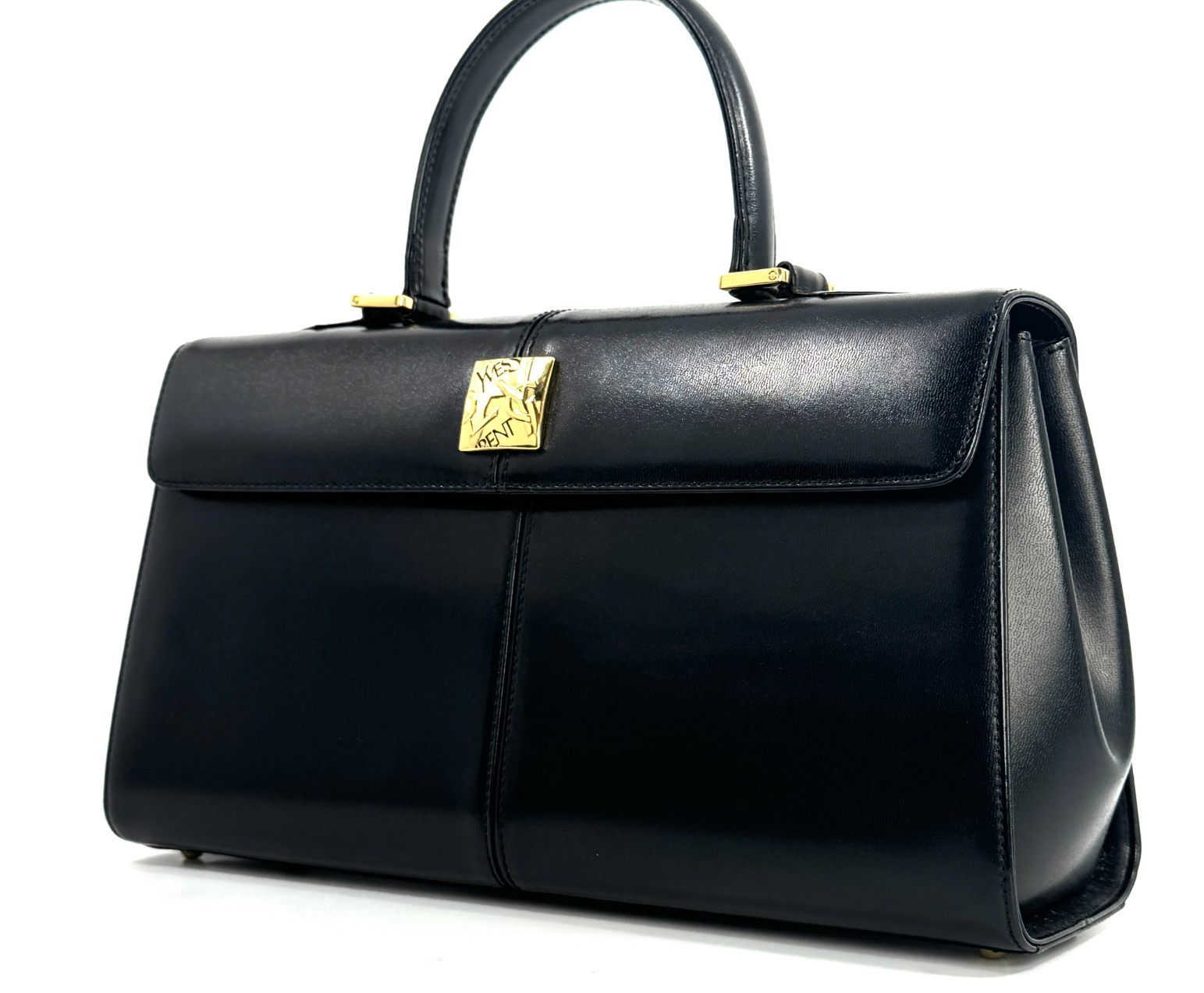 Borsa a mano Yves Saint Laurent in pelle nera YSL vintage autentica #864