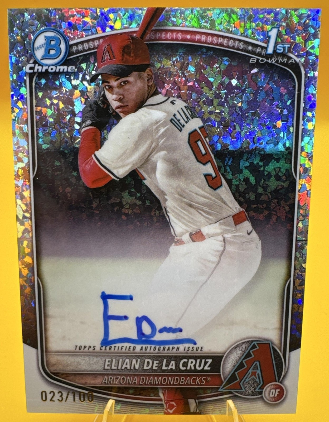 2025 Bowman Chrome Elian De La Cruz #CPA-ED Auto Mini Diamond Refractor /100 1st